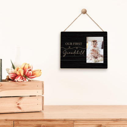 Beliran First Grandchild Picture Frames 4x6, First Time Grandparents Gifts Photo Frame, New Baby Gifts for Grandparents Grandma Grandpa, New Grandparent Gift Picture Photo Frame for Home Decor(Black)
