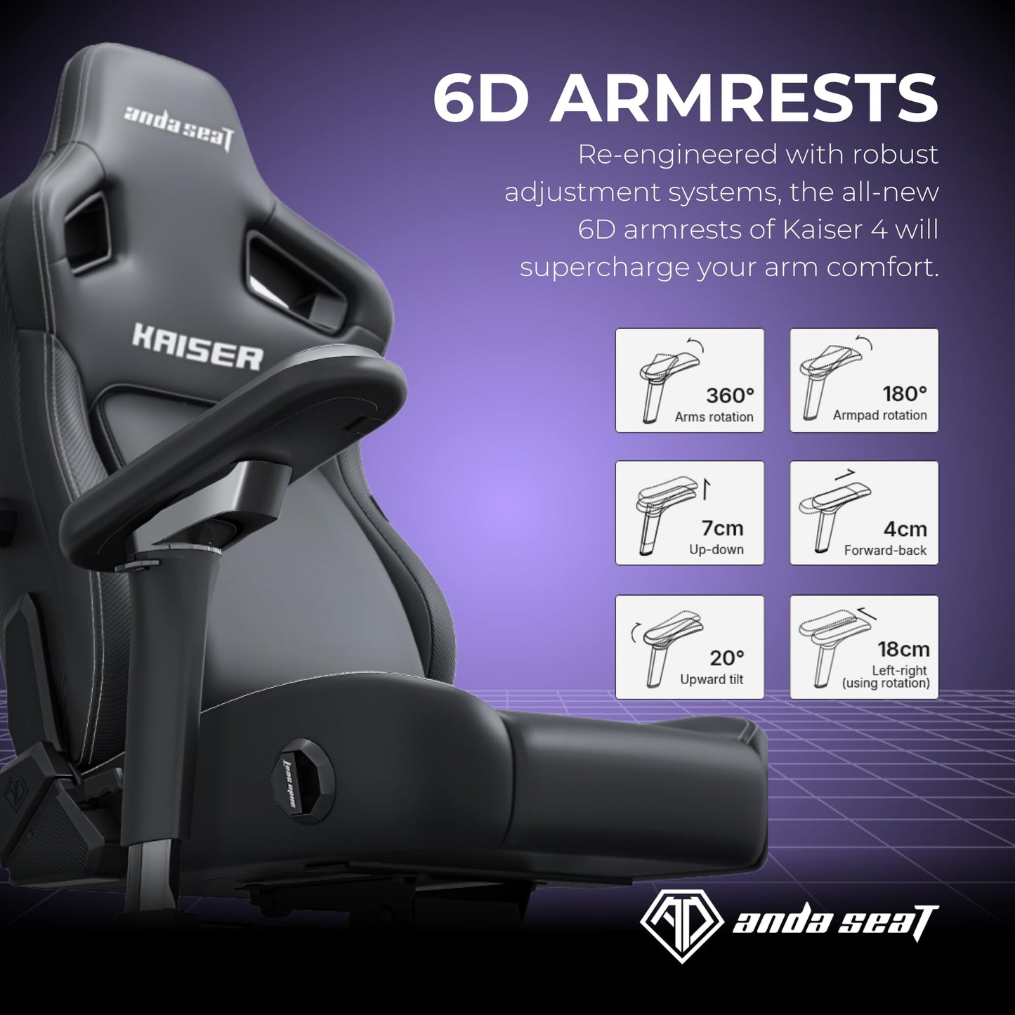 Anda Seat Kaiser 4 Large Gaming Chair for Adults - Ergonomic Green PVC Leather Gaming Seat with 6D Armrest, Comfortable Office Chair with Lumbar Support, Heavy Duty Wide Computer Seat