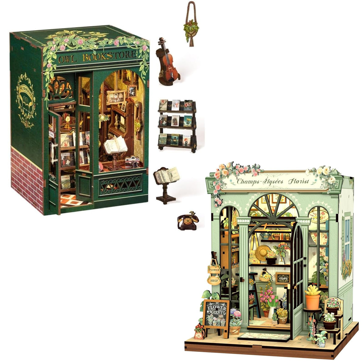 CUTEBEE Book Nook Kit, DIY Miniature House Kits for Adult and Teens, Dollhouse Tiny Booknook Garden House Bookshelf, DIY Craft Gifts for Family and Friends