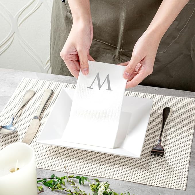 Luxenap 15.8 X 7.9 Inch Linen-Feel Guest Towels, 2000 Lettered Hand Towels