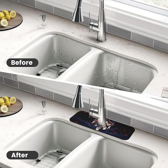 Dreamcatcher Rose Flowers Kitchen sink faucet pad, strong water absorption