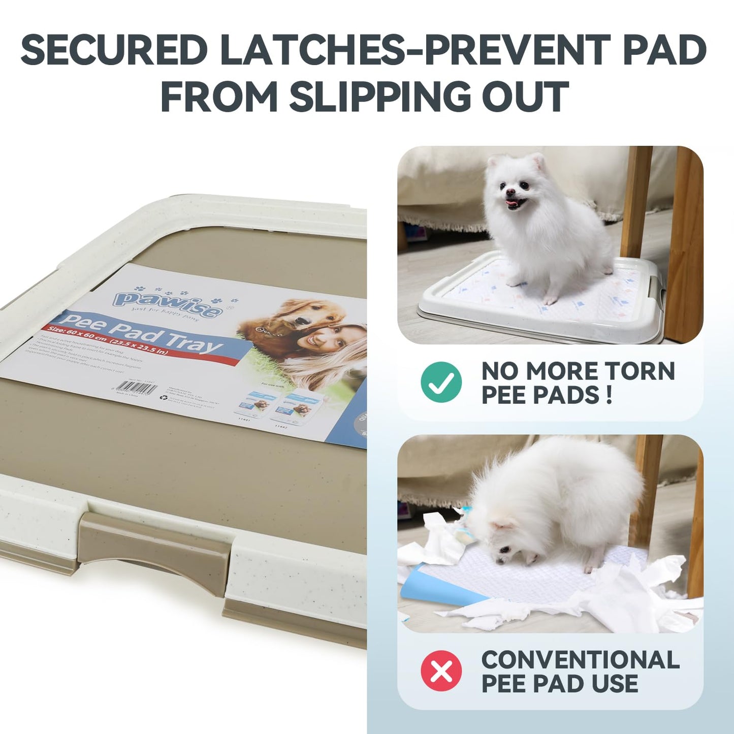 PAWISE Pee Pad Holder - Puppy Training Pads, Dog Pad Holder, Pee Pad Tray for Training Pads,Puppy Pad Holder(60 x 60CM)