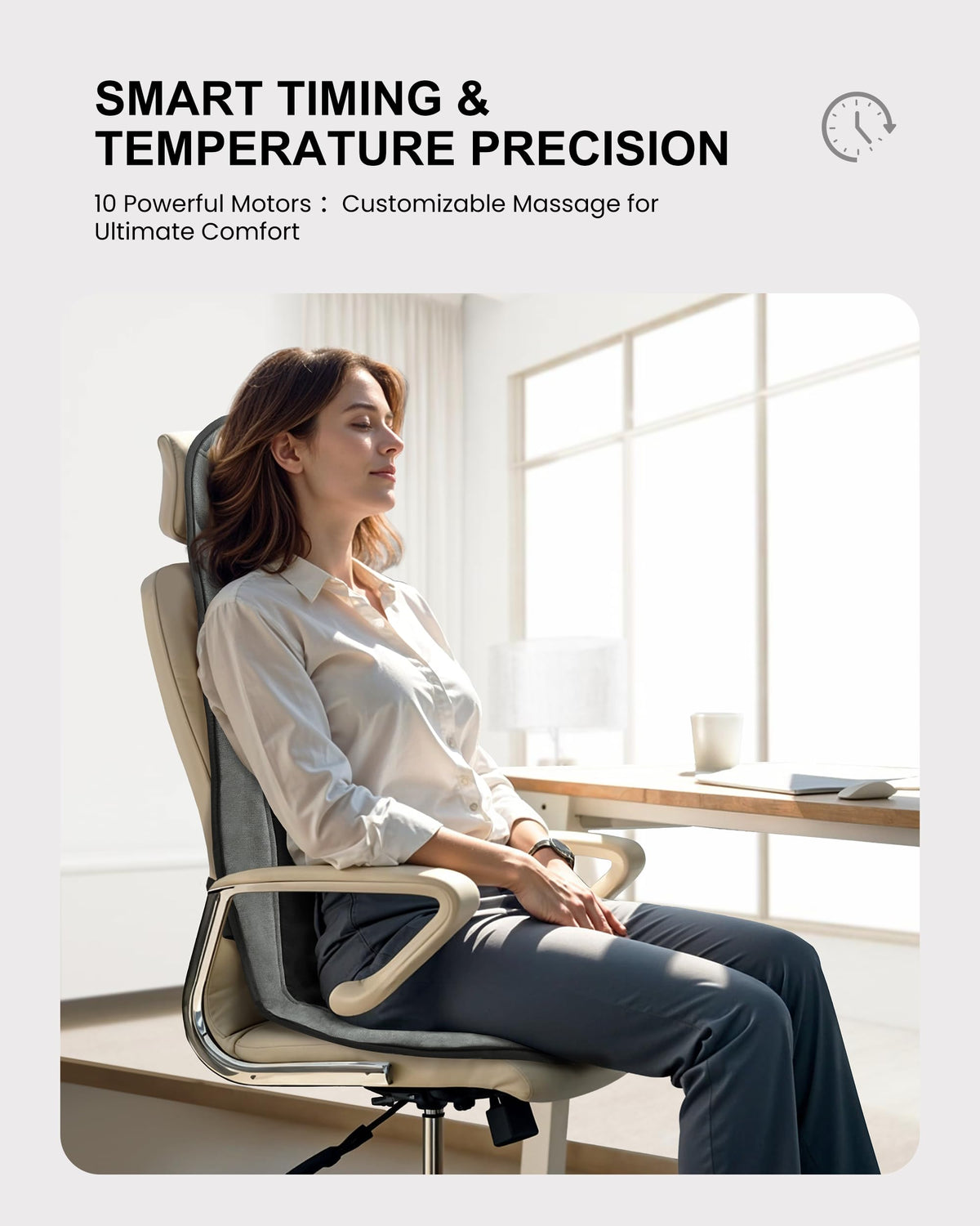 COMFIER Back Massager with Heat,Massage Chair Pad,Massage Seat Cushion with Adjustable Lumbar Support,Back Massage for Pain Relief,Chair Massager for Recliner,Office,Gifts for Dad,Mom