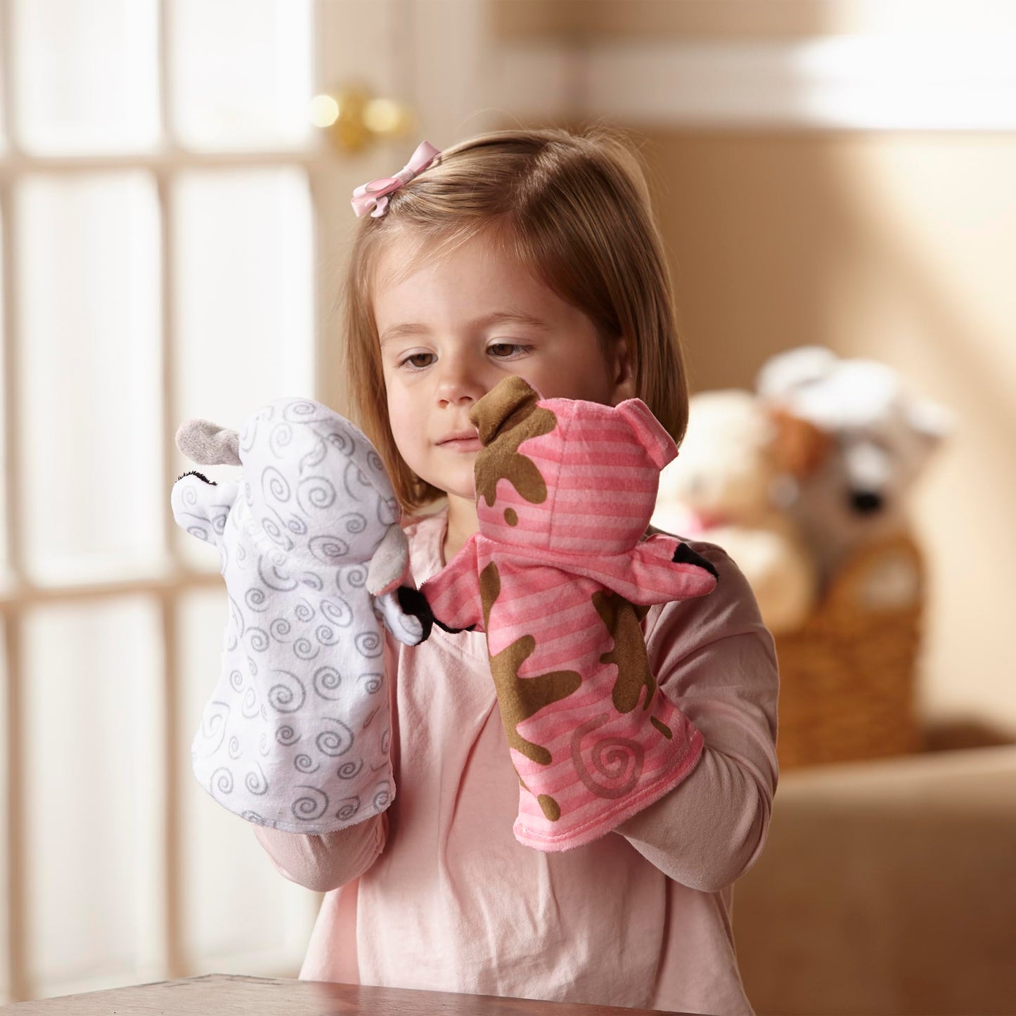 Melissa & Doug Farm Hands Animal Puppets, Puppets and Theatres, Soft Toy, 2+ years, Gift for Boy or Girl