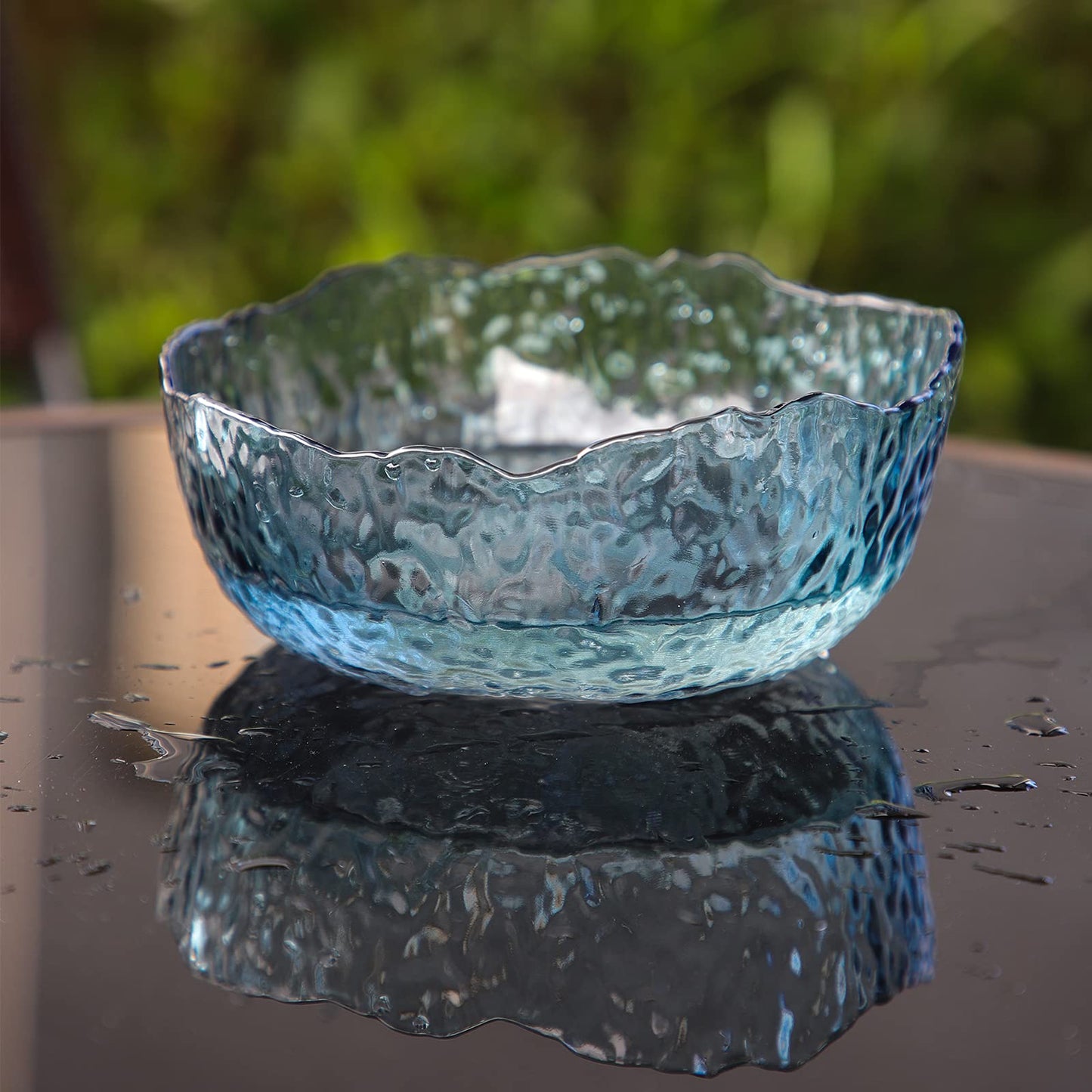 TOSSOW Glass Salad Bowl Irregular Shape Serving Bowls, 25 oz Pyrex Mixing Bowls for Kitchen Prep, Fruit, Snack, Dessert, and Candy Dishes or Nut Bowls(Grey)