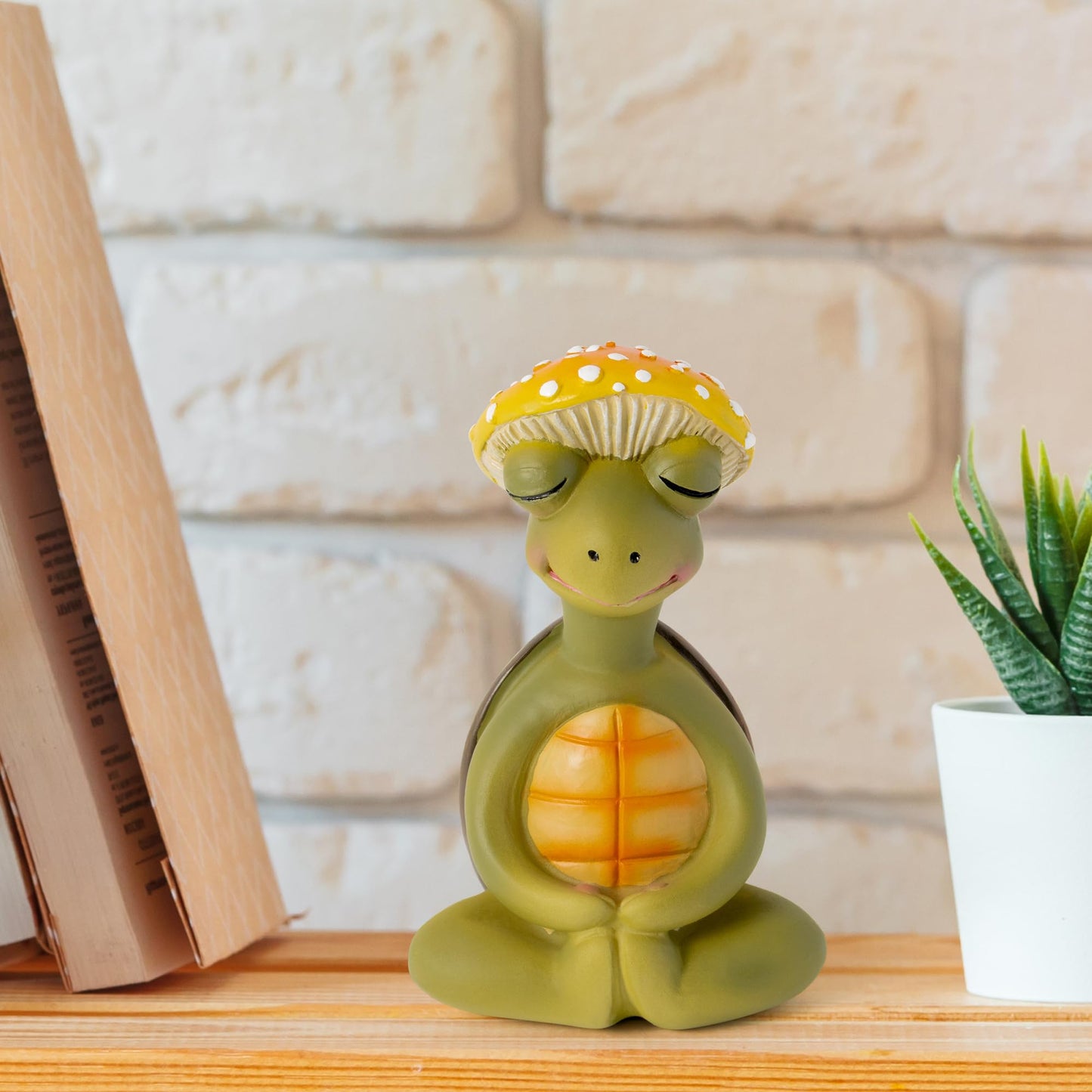 CYjorkbgg Meditation Turtle Resin Statue - Yoga Meditation Turtle Statue for Desk Living Room Resin Figurine for Home Patio Office Decoration Cute Plant Statues for Tabletop Garden Backyard Decor