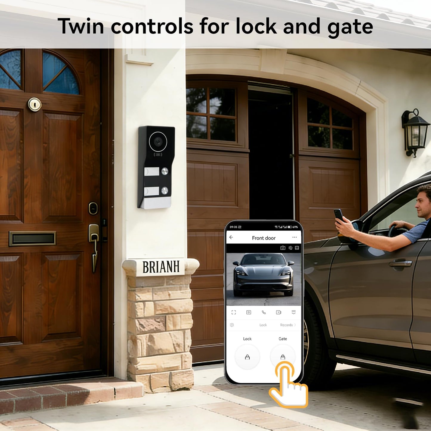 KeonBell Smart Home Video Intercom System,Wired Video Doorbell with 2X 7-inch Touch Screens,Remode Unlocking via App/RFID,Two-Way Audio,Night Vision,WIFI6 2.4/5GHz,2 Unit Household