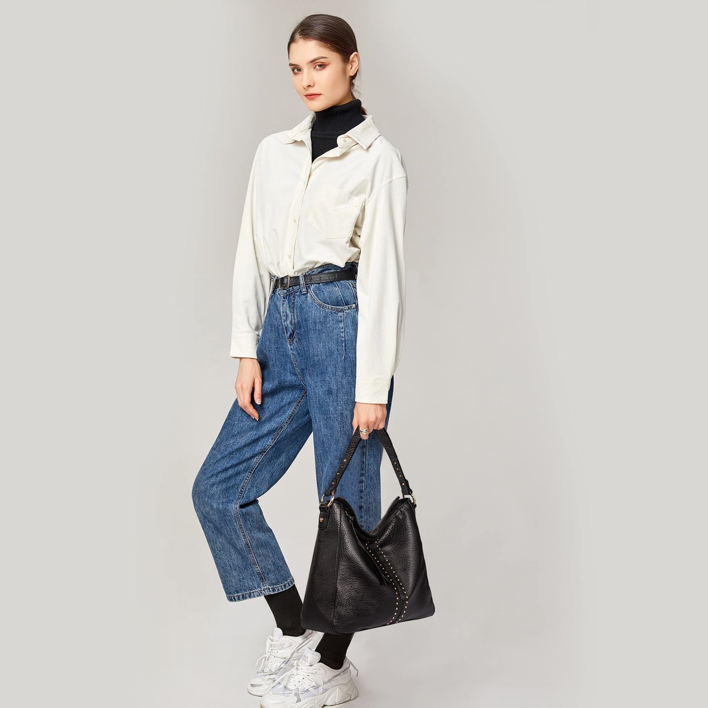 Montana West Hobo Bag for Women Designer Ladies Hobo Bucket Purse Totes Bag Handbags Chic Shoulder Bag,MWC-128-BK