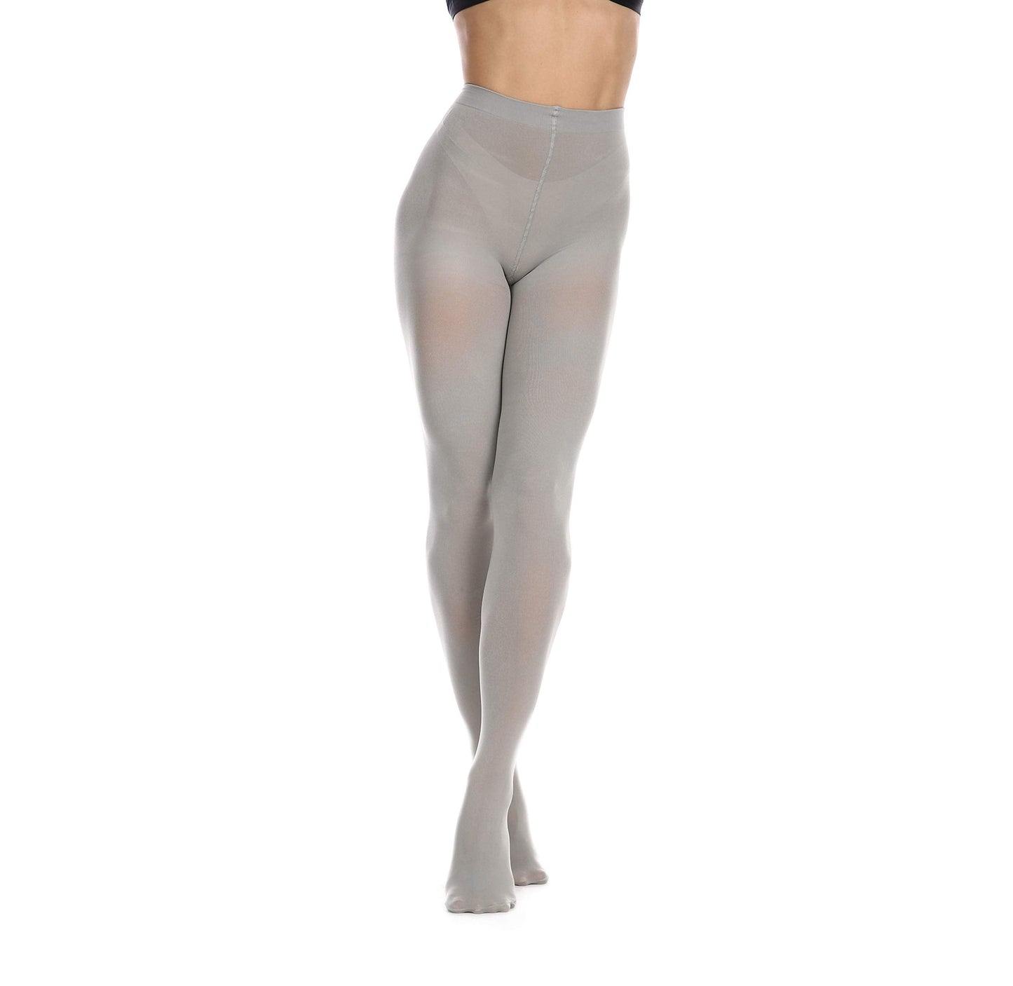 Frola Women's 80 Denier Soft Semi Opaque Solid Color Footed Pantyhose Tights((Small-Medium,Gray)