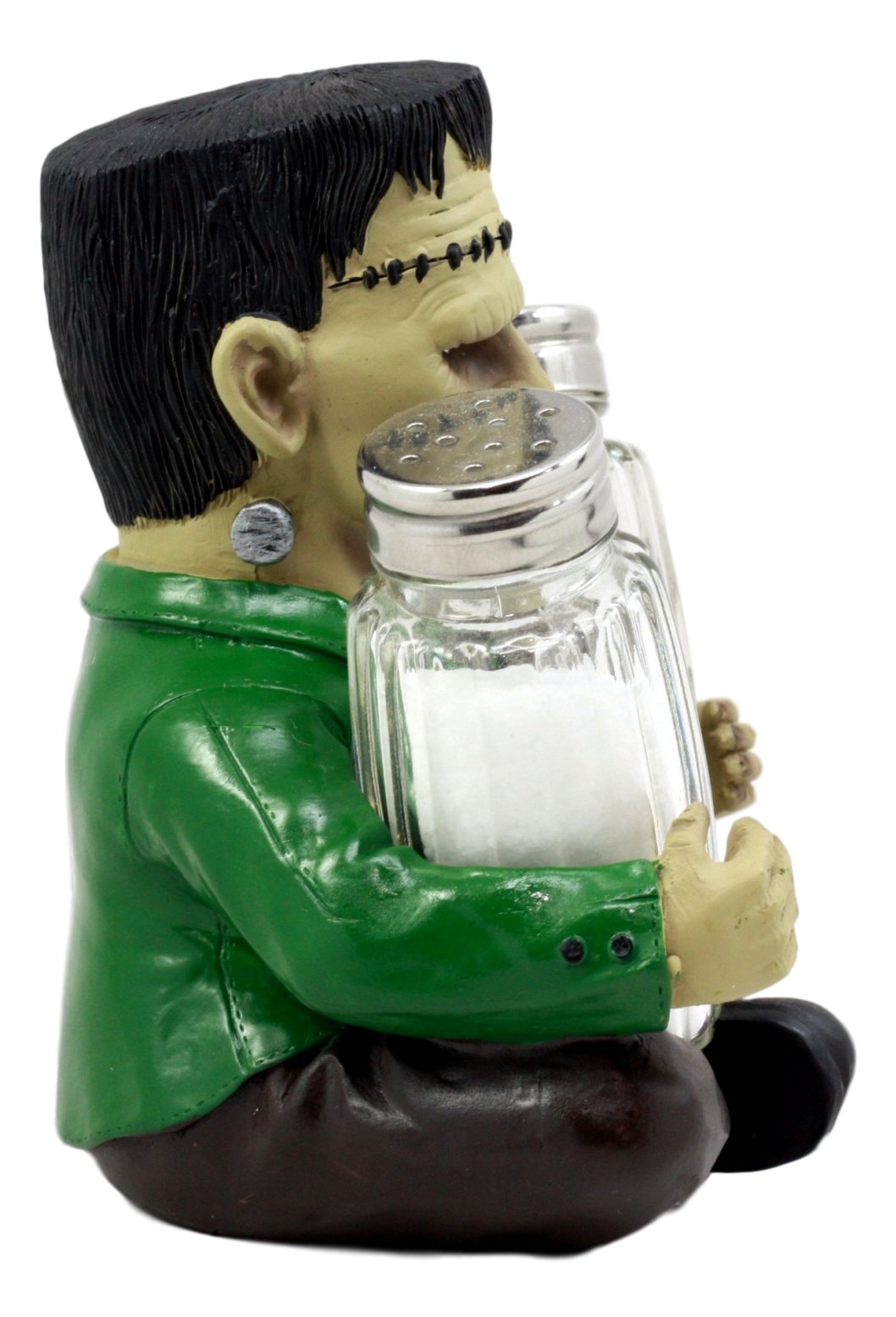 Ebros Gift Creepy Halloween Dr Victor Frankenstein Monster Modern Prometheus Salt And Pepper Shakers Holder Figurine Set 5.25"H