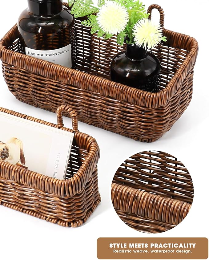 AceList Wall Hanging Basket, Boho Style Hand-Woven Hanging Storage Baskets