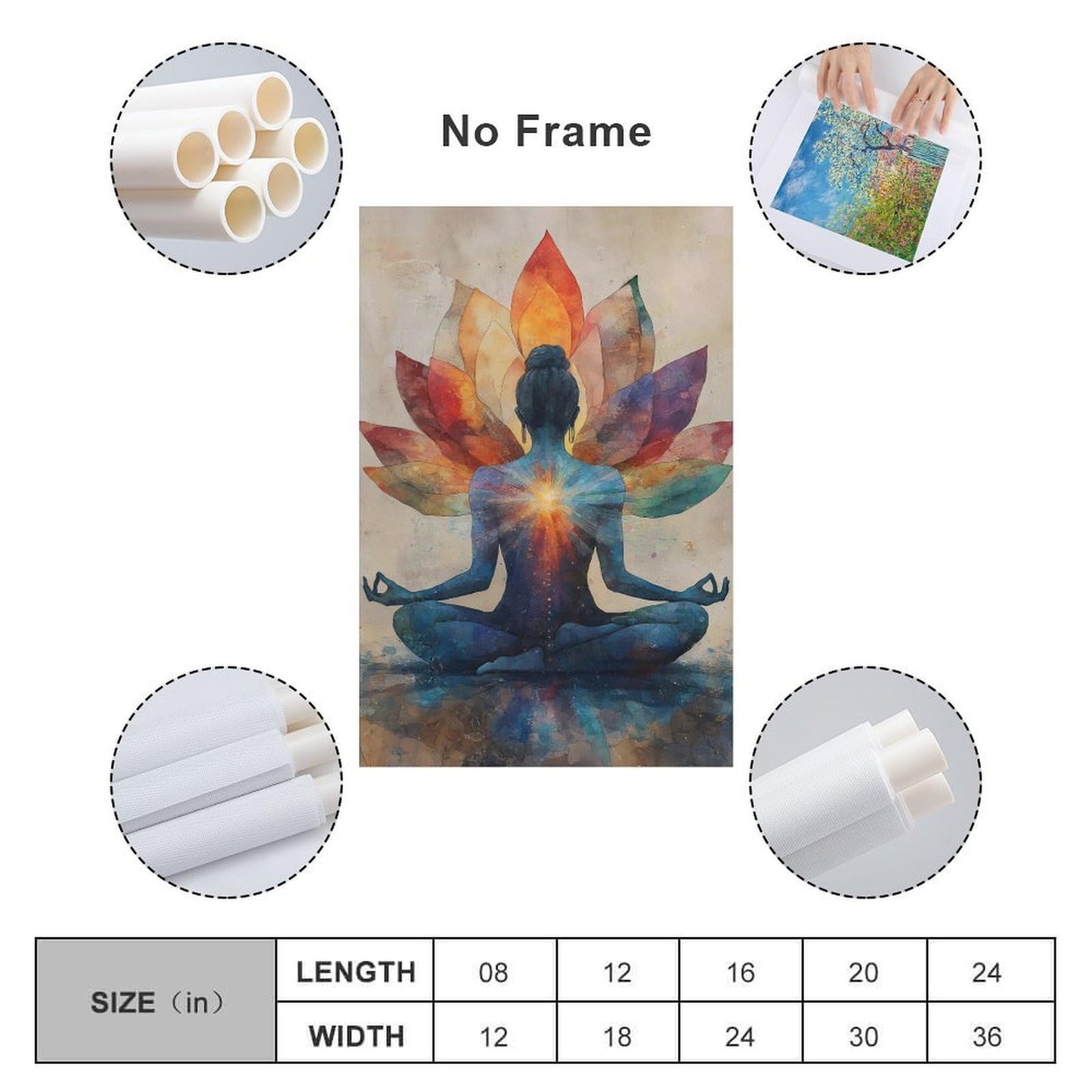 Yoga Meditation Poster Canvas Wall Art Aesthetic Decorative Painting Living Roomstyle 12x18inch(30x45cm)