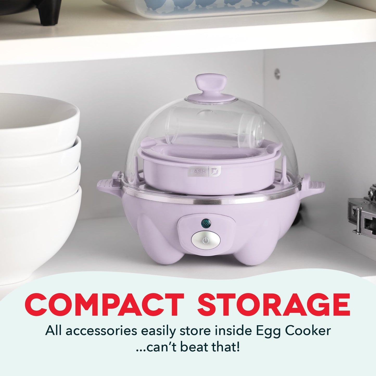 DASH Rapid Egg Cooker: 6 Egg Capacity Electric Egg Cooker for Hard Boiled Eggs, Poached Eggs, Scrambled Eggs, or Omelets with Auto Shut Off Feature - Aqua, 5.5 Inch (DEC005AQ)
