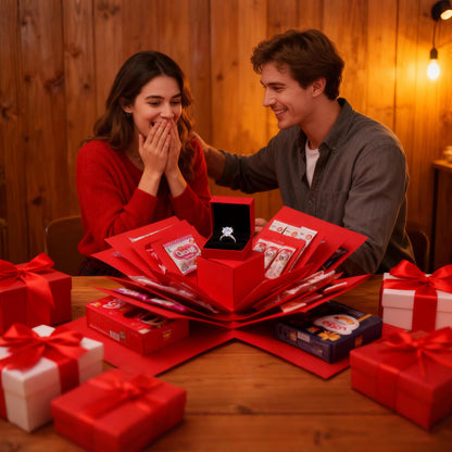 Making gift-giving even more memorable: Creative Explosion gift box, Surprise gift box explosion, Surprise box, Gift wrap box. 5-Layer DIY gifts, A Fun & Thoughtful & Meaningful gift for kids, man, women. (Pink)