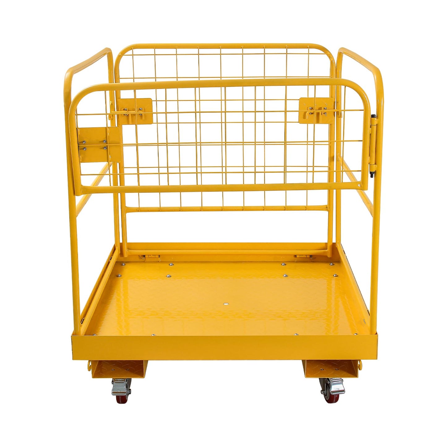 Forklift Safety Cage, Forklift Man Basket 1200 Lbs Capacity, 36 X 36 Inches Folding Forklift Work Platform with 4 Wheels, Collapsible Platform Lift Basket for Most Aerial Jobs,36"-A