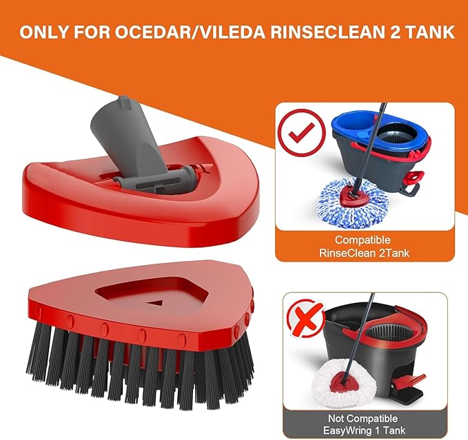 Small Spin Mop Replace Head Base + Scrub Brush