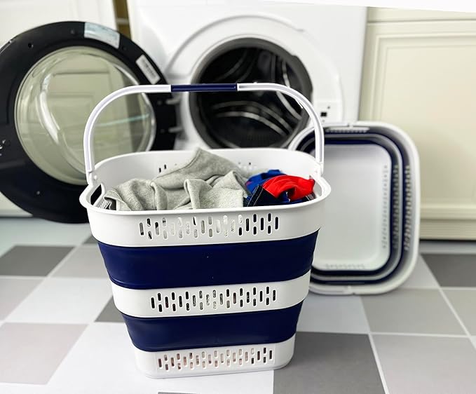 SAMMART 38L Collapsible Plastic Laundry Basket