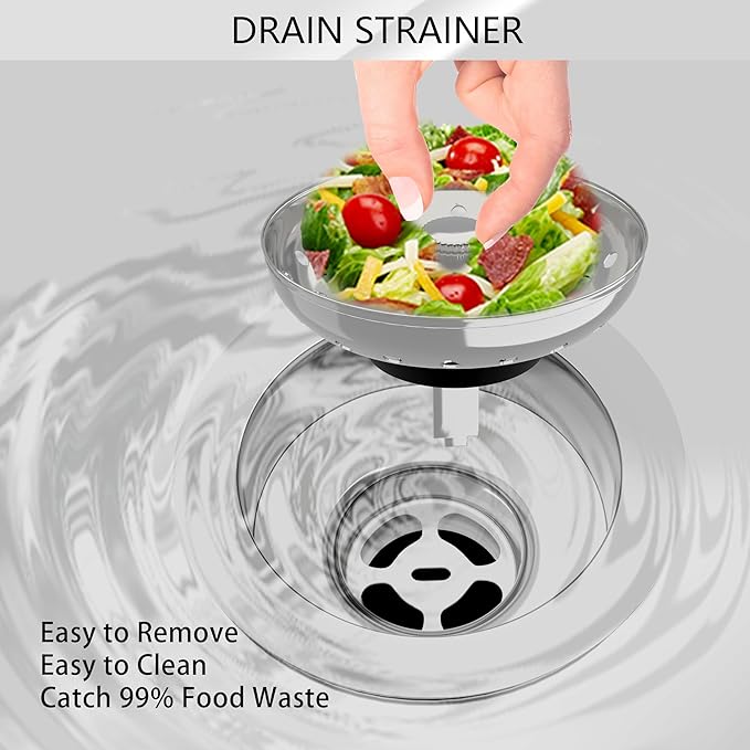 Kitchen Sink Strainer 2 Pack Drain Stopper Combo Basket Replacement