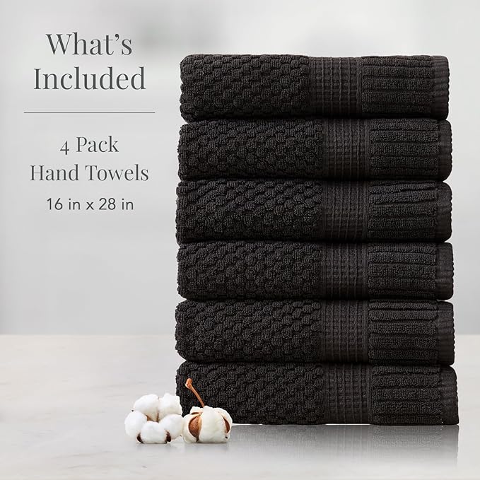 NY Loft 100% Cotton Hand Towel 6 Pack Hand Towel Set | Super Soft & Absorbent