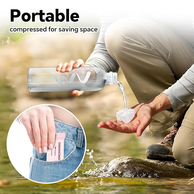 Compressed Towels 300 Count, Disposable Face Towels, Coin Tissues, Portable