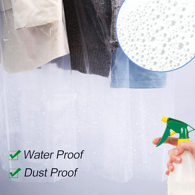 100 Pack Dry Cleaning Bags for Clothes, 60x150 cm Dry Cleaner Bags Plastic Clear