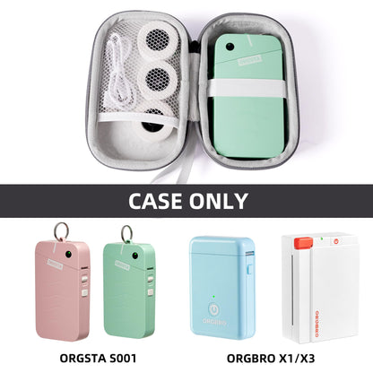 ORGSTA Label Maker Case Compatible S001 Label Maker, for ORGBRO X1 X3 NIIMBOT D11 D110 Label Printer, Hard Carrying Container Storage Holder Organizer for Printer, Tape and Charging Cable (Gray)