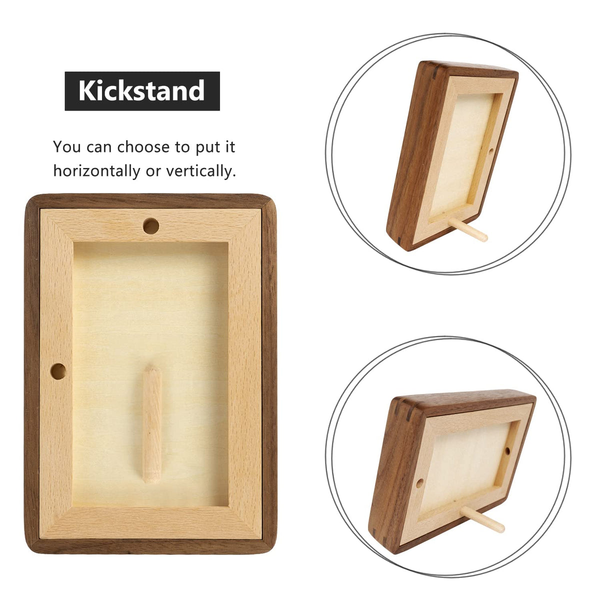 Moudra Handcrafted Solid Wood Picture Frame with Mat for Wall or Tabletop Display, Perfect for Photos and Artwork. (Walnut, 6"x8" matted to 5"x7")