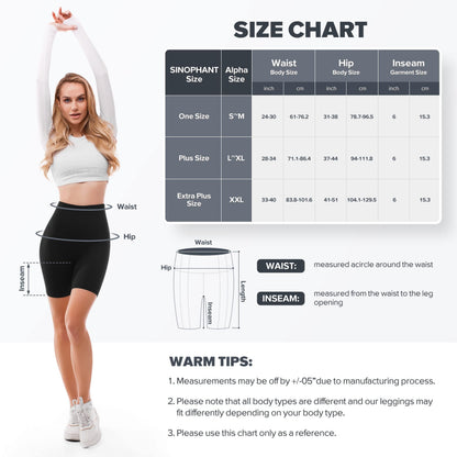 SINOPHANT High Waisted Women Biker Shorts - 6” Buttery Soft Elastic Tummy Control Shorts for Gym, Yoga, Workout(S-M,Orange)