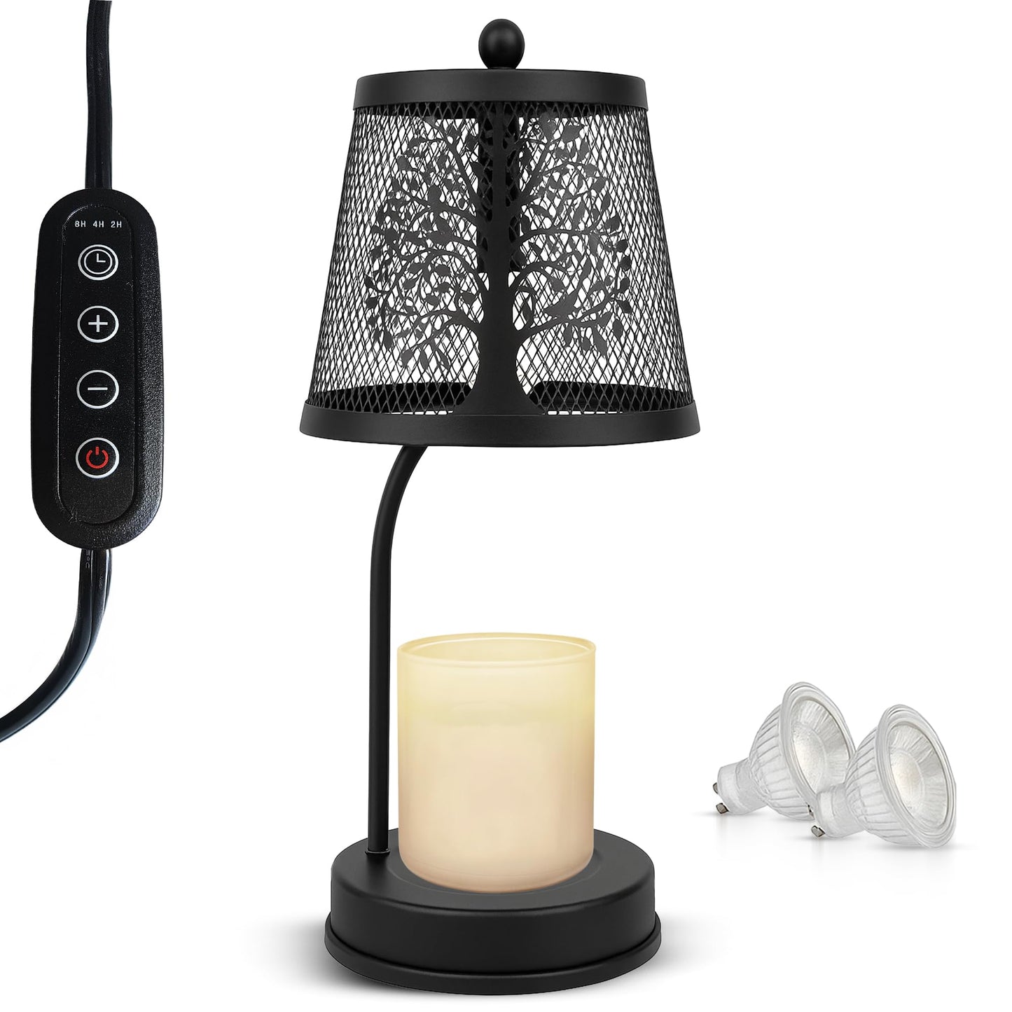 LUZZEN Farmhouse Candle Warmer Lamp Black – Large Flameless & Smokeless Candle Melter lamp with Timer & Adjustable Light,for Aromatic Candles – Zen & Meditation Decor, Lampara para Velas Aromaticas