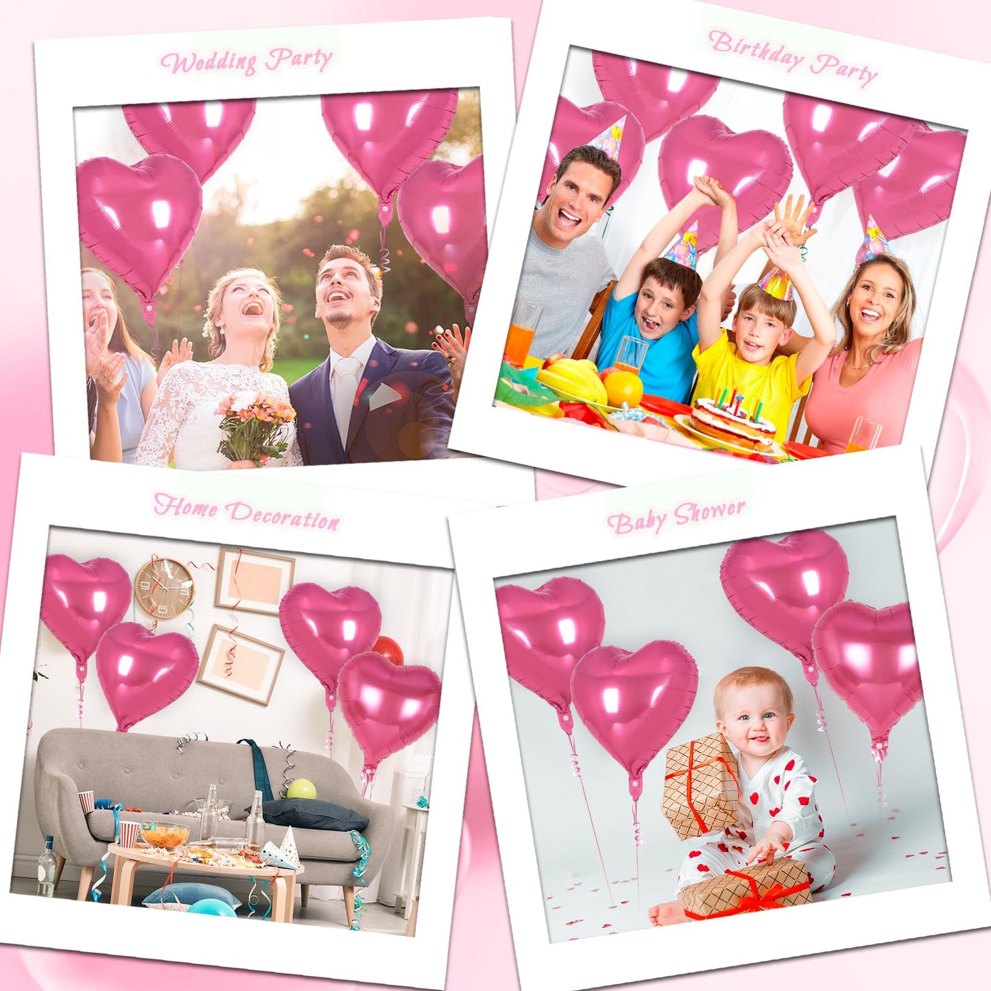 12 Pcs Red Heart Balloons,18 Inch Heart Foil Balloons Love Balloon Valentine Balloon for Birthday Party Wedding Engagement Party Baby Shower Valentine Day Decorations (red)