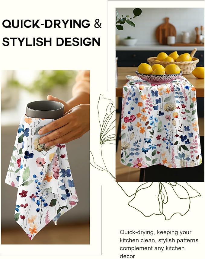 Flour Sack Kitchen Towels Set of 2-18x26 Cotton Dish Towels