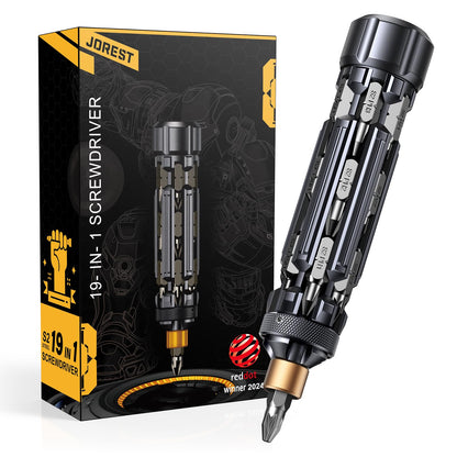 JOREST 19 in 1 Multibit Screwdriver Set, Unique Father Day Gifts for Men, Magnetic Multitool Screwdriver with Torx Hex Phillips Slotted, Repair Tool Kit for Computer Home Furnitures