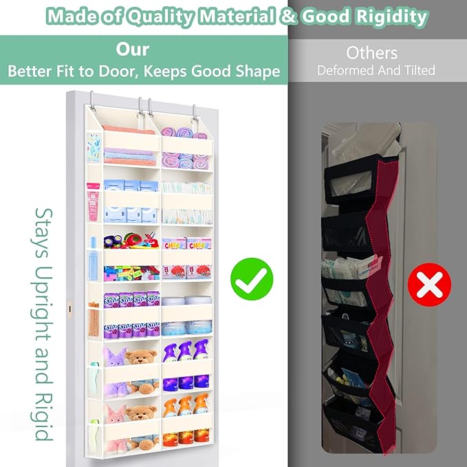 Heavy Duty Over The Door Organizer 6 Tiers, Extra Large Behind Door Storage of