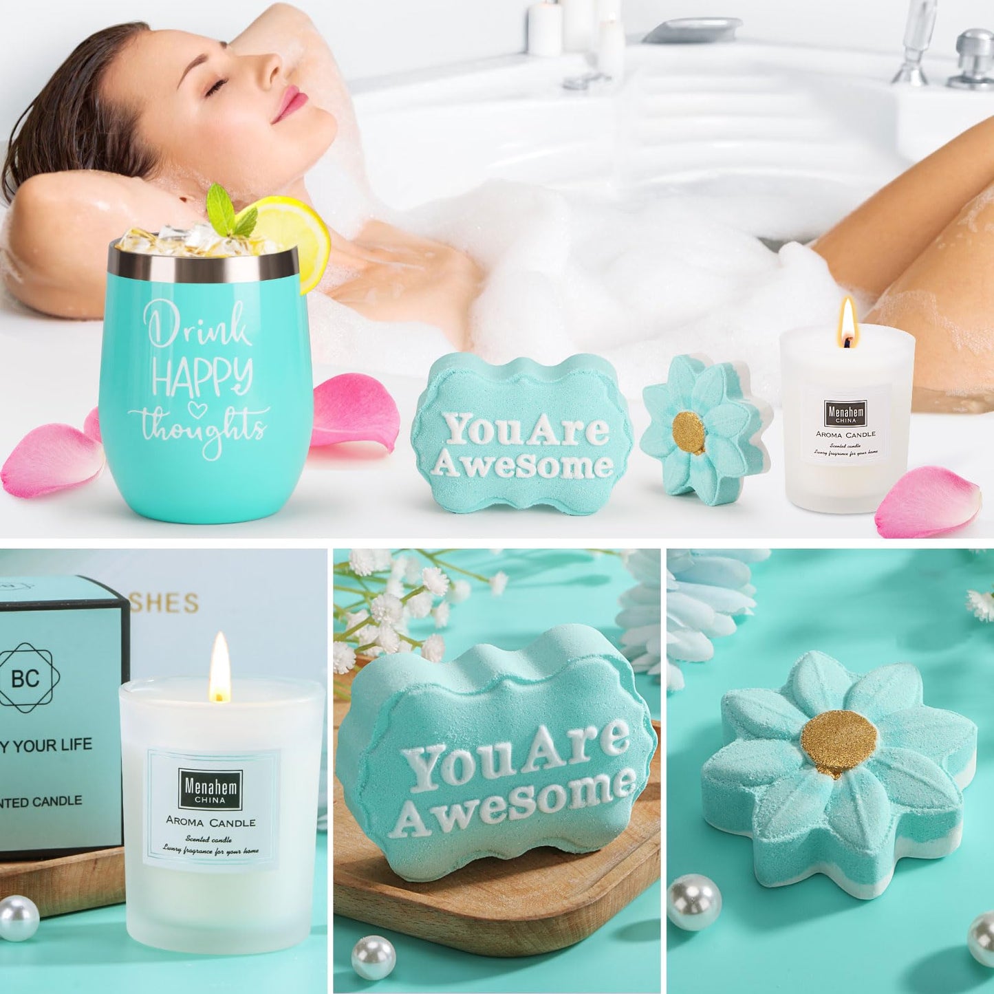 Birthday Gifts for Women Self Care Gift Set, Get Well Soon Gift Baskets for Women Care Package, Unique Relaxing Spa Christmas Gifts for Mom, Sister, Wife,Her, Best Friend, Grandma