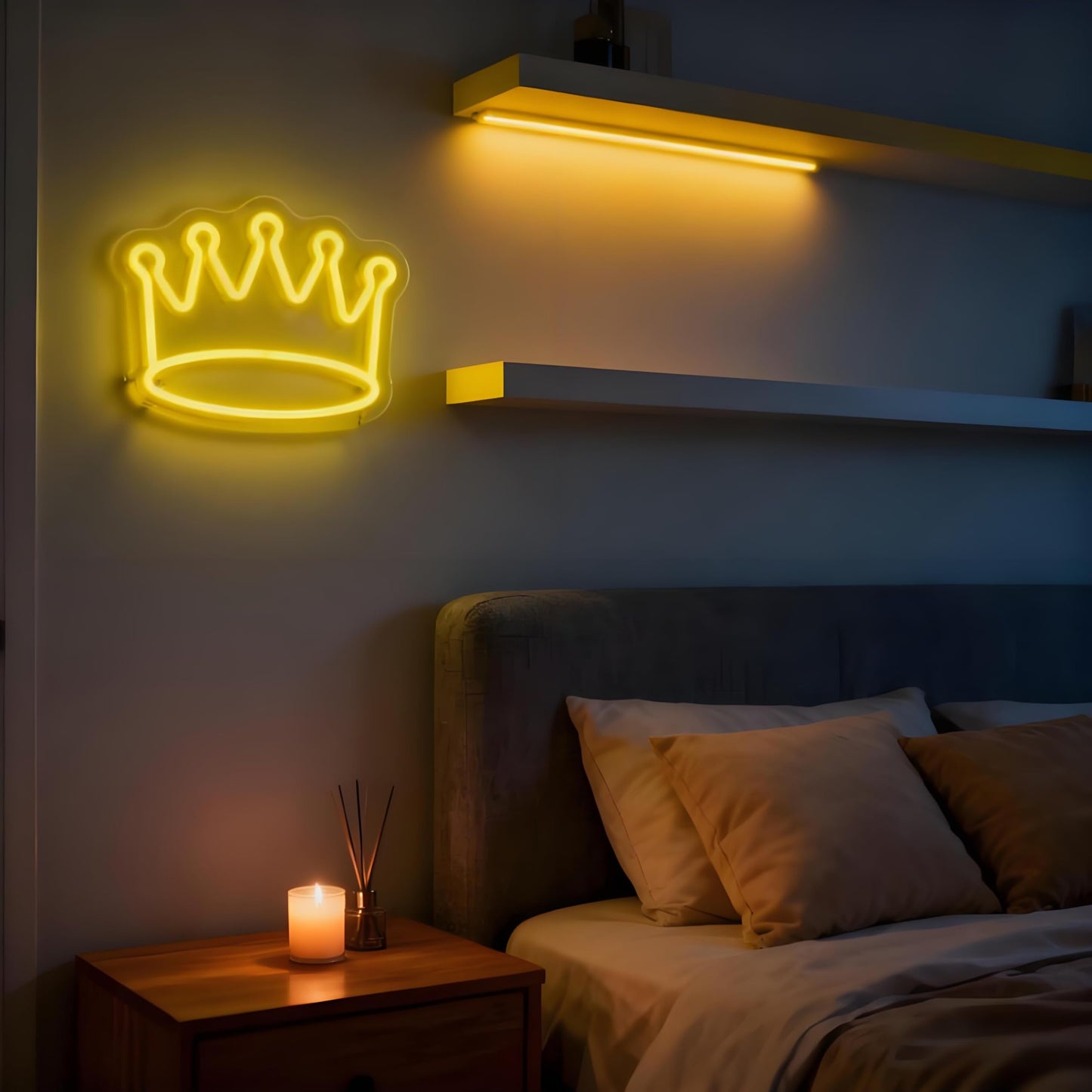 Neonawall Crown Neon Sign for Wall Decor Royal Light Up Business Led Sign Birthday Party Gift Led Decorative Night Signs Room Decorations Christmas Party Gift for Friend Family Girls Boys Home Bedroom