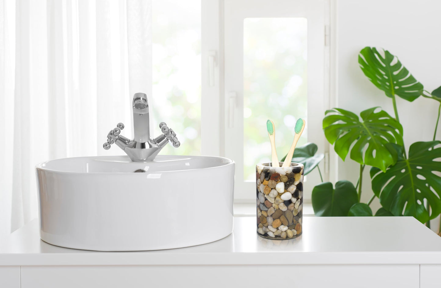 Toothbrush Holders for Bathrooms, Toothbrush Cup, Stone Tooth Brush Holder for Bathroom Decor