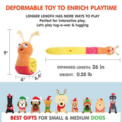 lilfrd Dog Enrichment Toys - Dog Puzzles Squeaky Treat Dispensing Crinkle Plush Snuffle Toys - Treat Toy for Small Medium Large Breed Puppy, Snail