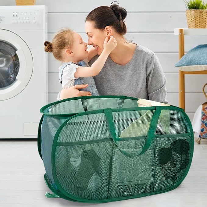 2 Pack Collapsible Laundry Baskets, Upgrade Pop Up Laundry Hamper