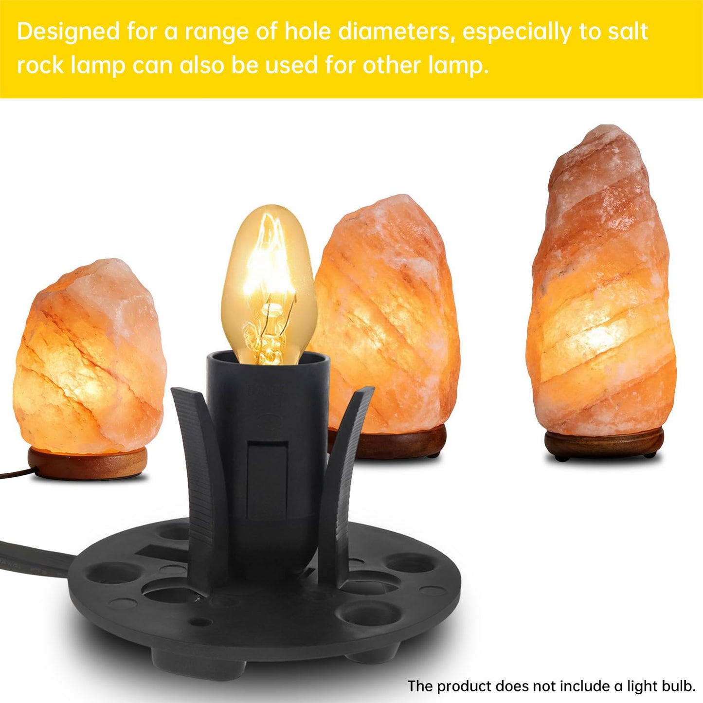 RTNLTI Salt Lamp Cord Replacement with Dimmer Switch and Base Assembly, 5 Feet,E12 Base for Himalayan Salt Lamp (Pack of 2)