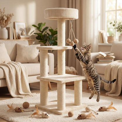 Leitee 16 x 12.8 Inch Mother‘s Day Bone Shaped Seagrass Wicker Basket with 8 Pcs Cat Toy, Cat Storage Basket Gift Set with Sisal Ball Mice Feather Stick, Interactive Toys for Indoor Cats and Kittens