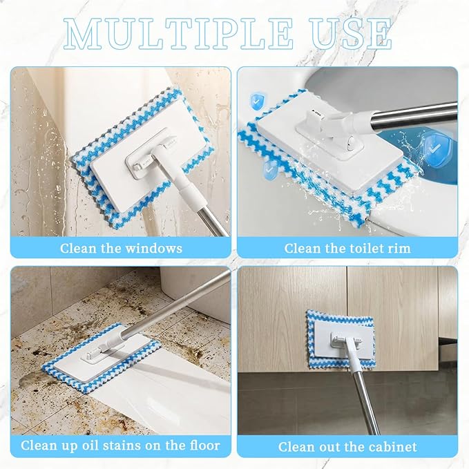 Snap Grip Mini Mop, Zero Touch MiniMop, Disposable Clip Mopstick Reusable Cloths