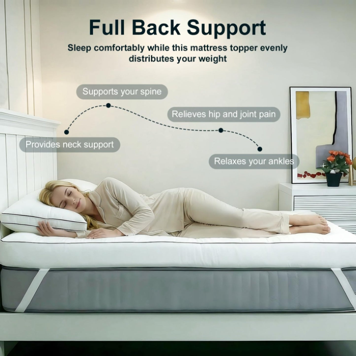 NightHug 5 Inch Memory Foam Mattress Topper Twin XL, 2000GSM Shredded Memory Foam Pillow Top, Back Pain Relief & Plush Support, Extra Thick & Breathable, College Dorm Must-Have