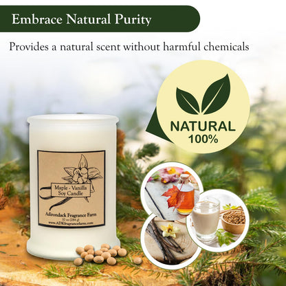 ADK Maple Vanilla Scented Candle, 4.5 Oz Aromatherapy Candle, Proudly Poured in The USA, Natural Wax for Relaxation and Home Décor, for Gift, Kitchen, and Living Spaces