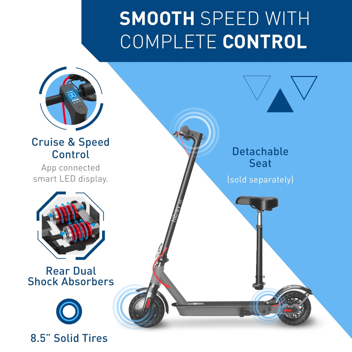 Hiboy Electric Scooter, 8.5" Tires, Up to 17 Miles Range, 350W Motor & 19 MPH Portable Foldable Commuting Electric Scooter for Adults