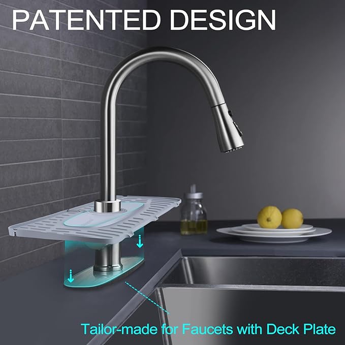 Upgraded Version Silicone Faucet Mat, Kingmall Kitchen Faucet Mat Silicone