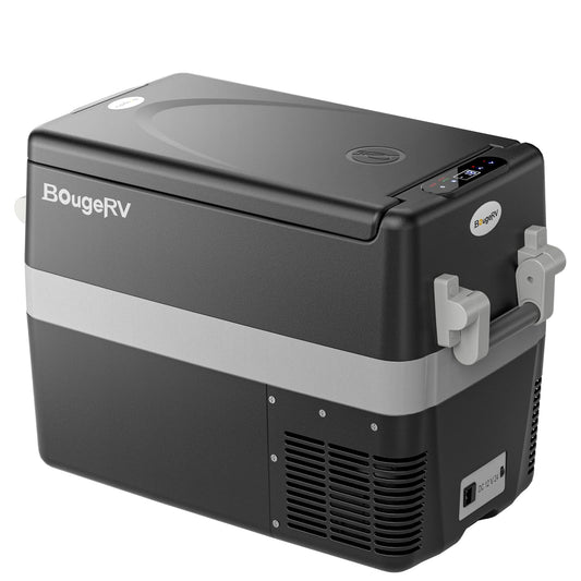 BougeRV 12V Refrigerator Fridge Freezer Portable Car Fridge 42 Quart Electric Cooler 12V/24V DC 110~240V AC for RV Camper Truck Jeep Pickup SUV Van Boat Camping Tailgating Road Trip Outdoor Travel