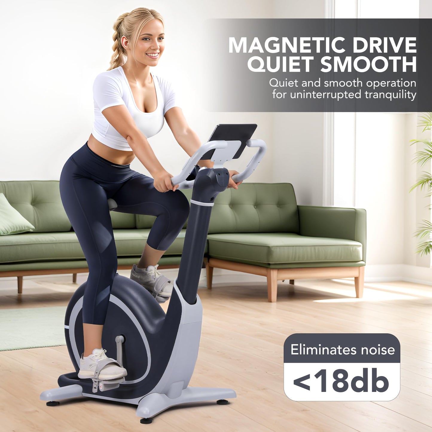 MERXENG Magnetic Exercise Bike for Home, Electric Lifting Smart Fitness Bike with 350 Lbs Capacity, APP Connectivity & Ultra-Quiet Drive, Indoor Cycling Bike for Cardio Workout, Black
