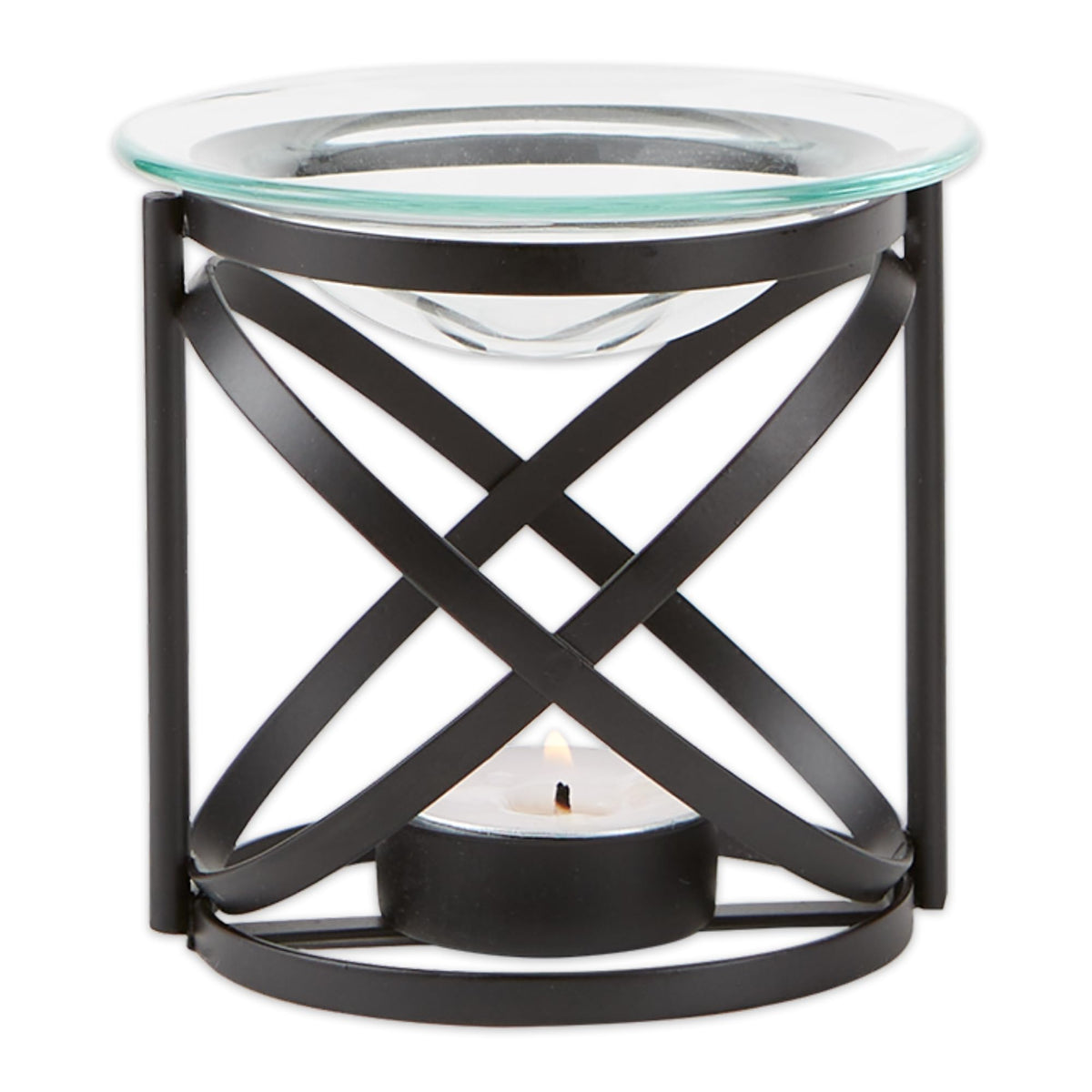 Zingz & Thingz Art Deco Collection Structural Metal Oil Warmer, Orbital, 3.625x3.625x3.625