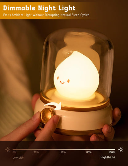 WANIDEA Cute Ghost Campfire Lamp, Halloween Decor,Kids Night Light，Adjustable Dimmable Rechargeable Night Light for Kids, Girls, Boys Gifts,Halloween,Christmas Decorations