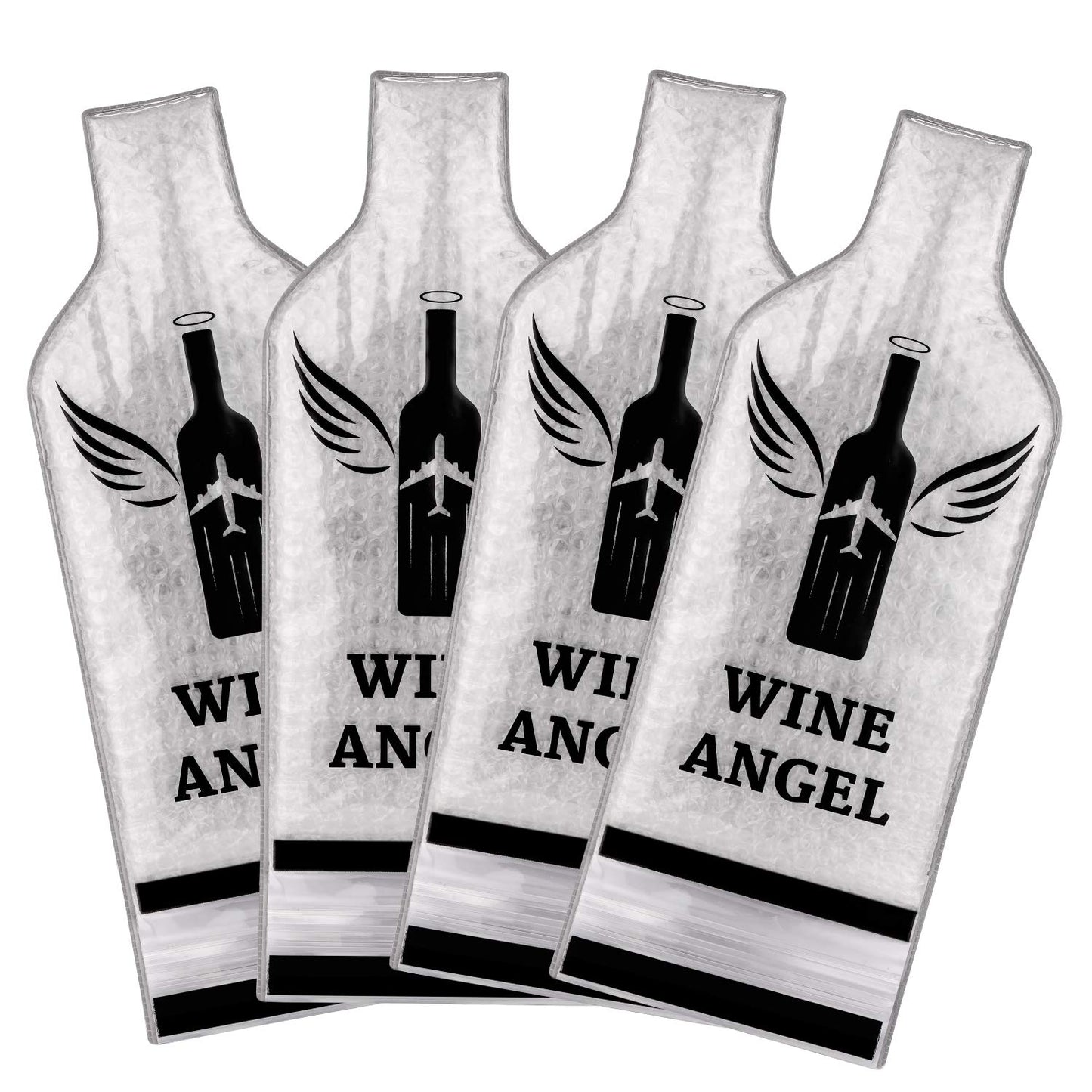 [UPGRADED PROTECTION] 4 Set (8 pcs) Reusable Wine Bags for Travel, Wine Travel Protector, Bottle Travel Sleeve Case For Airplane, Car, Cruise, TRIPLE Protection Luggage Leak-Proof Safety Impact Resist